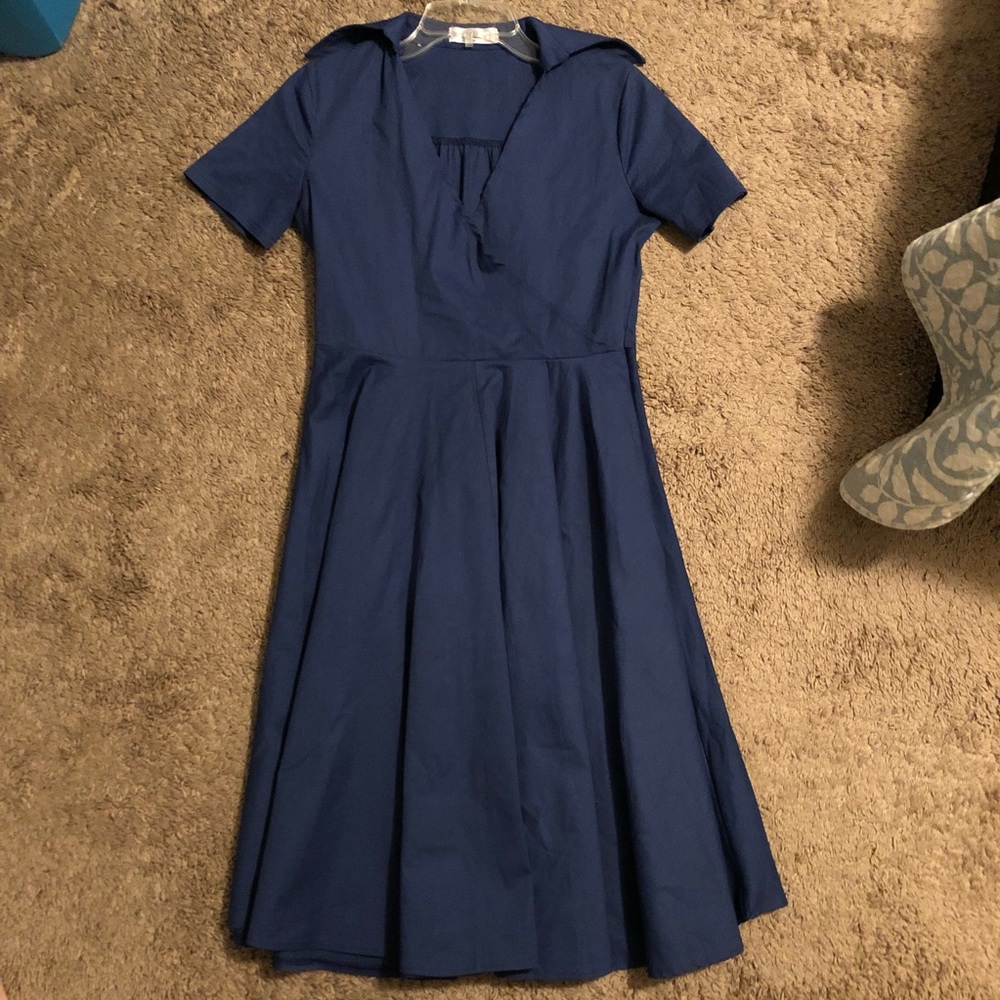 MIXINNI Navy Blue 50s Dress